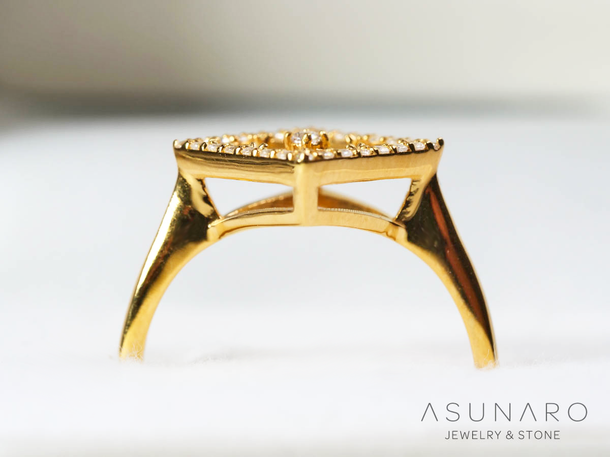 【お仕立て用】空枠番号：5905C　3.5mm用　リング枠　取り巻き【オーダージュエリー用】