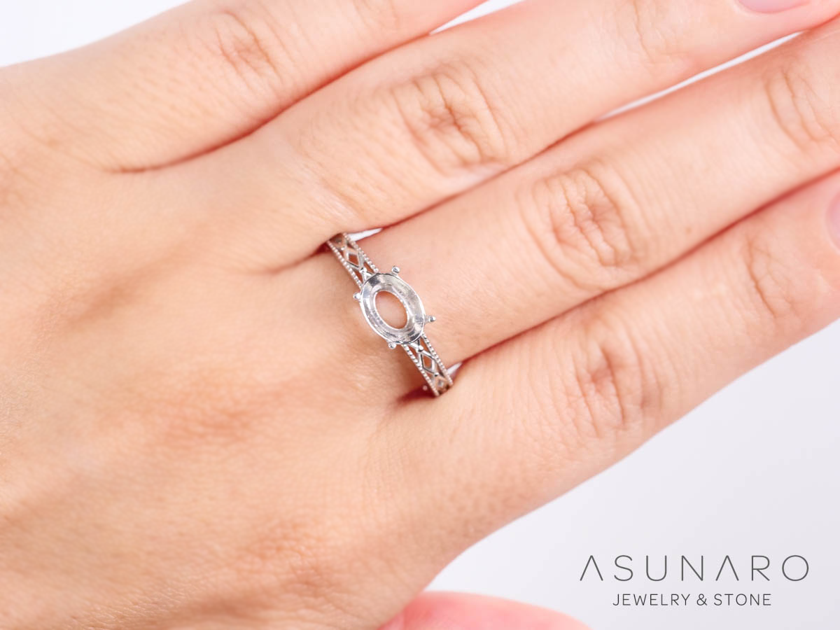 【お仕立て用】空枠番号：5158C　リング枠　ダイヤなし【オーダージュエリー用】)