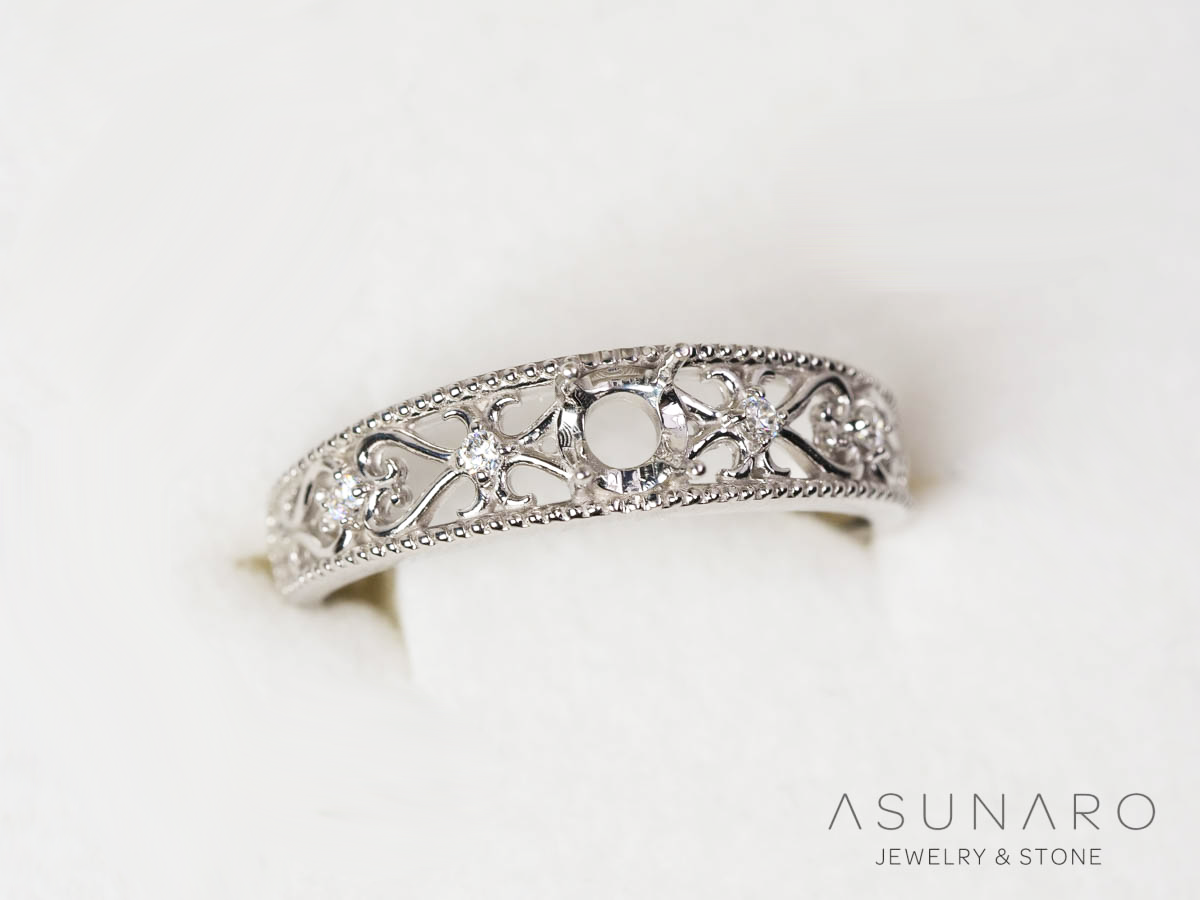 【お仕立て用】空枠番号：6181C　リング枠【オーダージュエリー用】