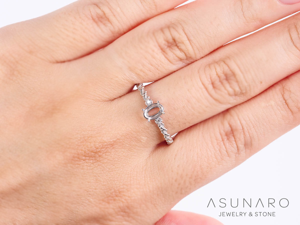 【お仕立て用】空枠番号：5961C　リング枠【オーダージュエリー用】