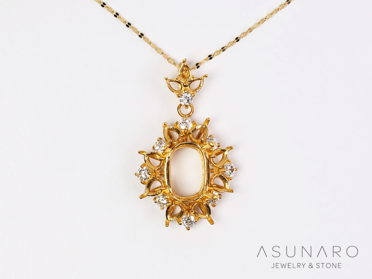 【お仕立て用】空枠番号：6141C　ペンダントトップ枠【オーダージュエリー用】