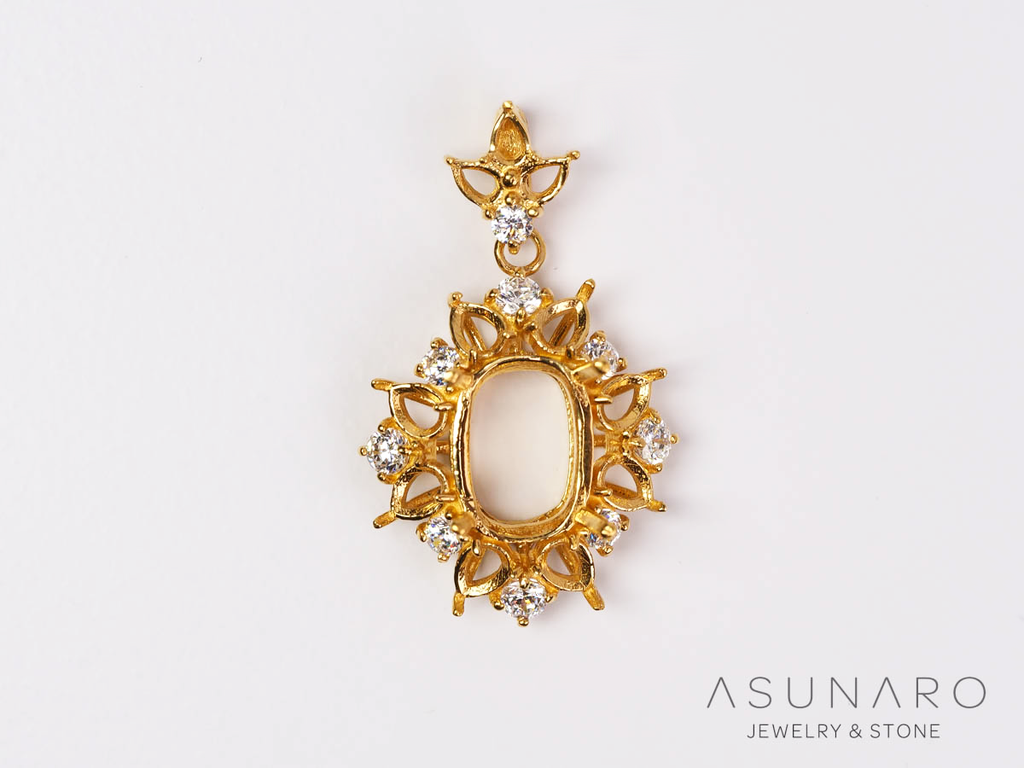 【お仕立て用】空枠番号：6141C　ペンダントトップ枠【オーダージュエリー用】