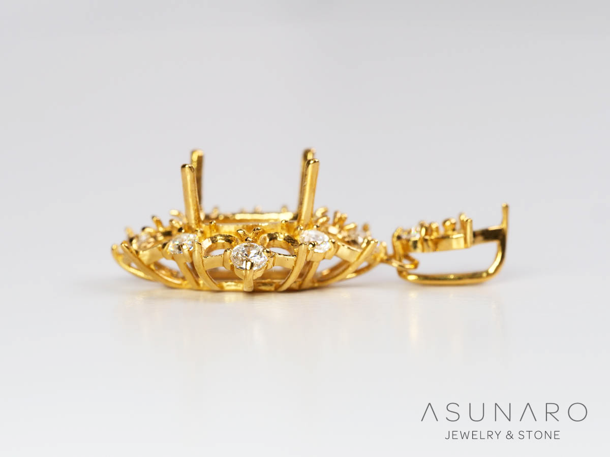 【お仕立て用】空枠番号：6141C　ペンダントトップ枠【オーダージュエリー用】