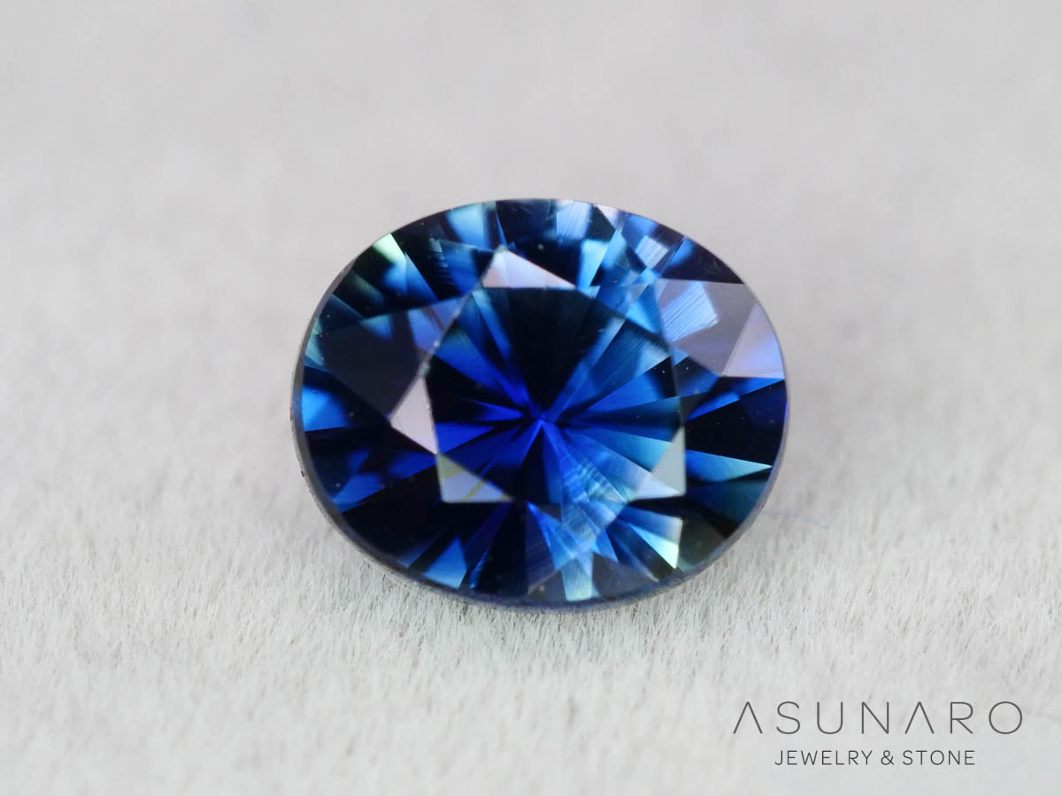 バイカラーサファイア ロータスリリーカット（オーバル）　 スリランカ産　0.87ct【260130-3182】