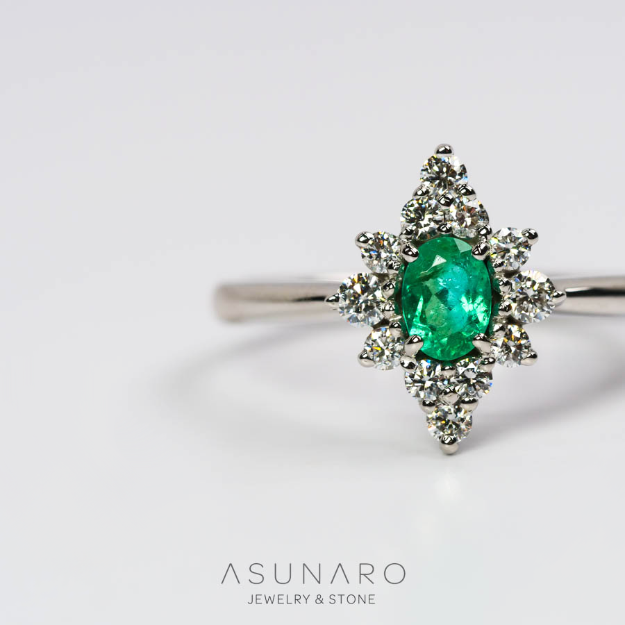 【お仕立て用】空枠番号：3073C　5×4mm用　リング枠　取り巻き【オーダージュエリー用】