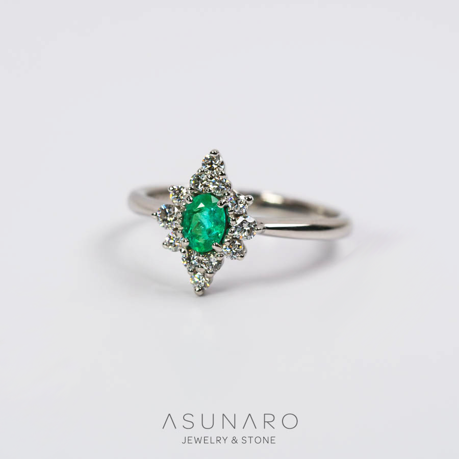 【お仕立て用】空枠番号：3073C　5×4mm用　リング枠　取り巻き【オーダージュエリー用】