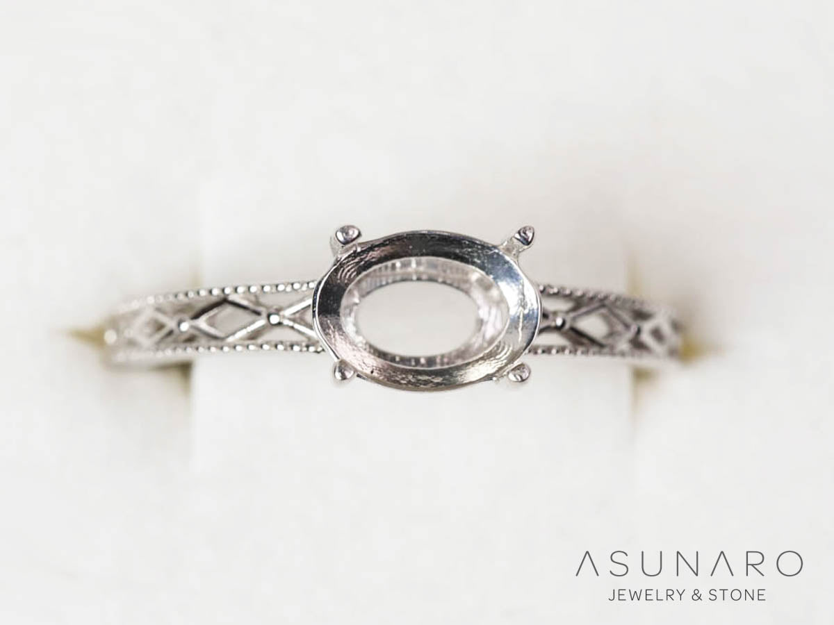 【お仕立て用】空枠番号：5158C　リング枠　ダイヤなし【オーダージュエリー用】