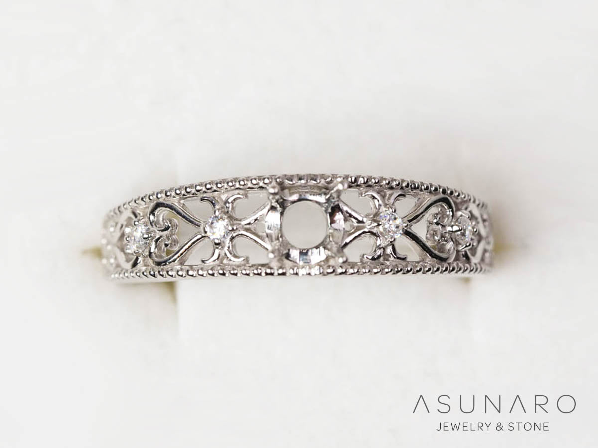 【お仕立て用】空枠番号：6181C　リング枠【オーダージュエリー用】