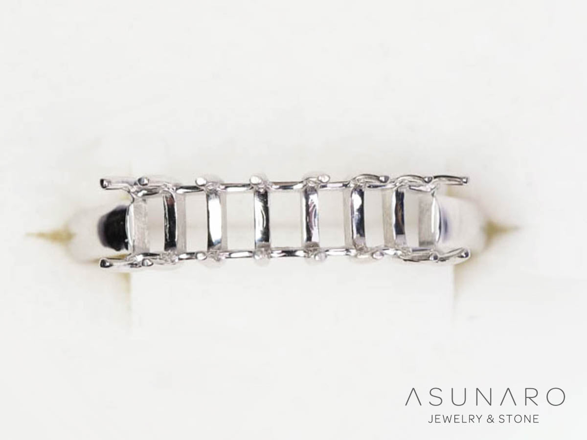 【お仕立て用】空枠番号：6245C　3.35×2.2mm用　リング枠　ハーフエタニティ【オーダージュエリー用】hpv