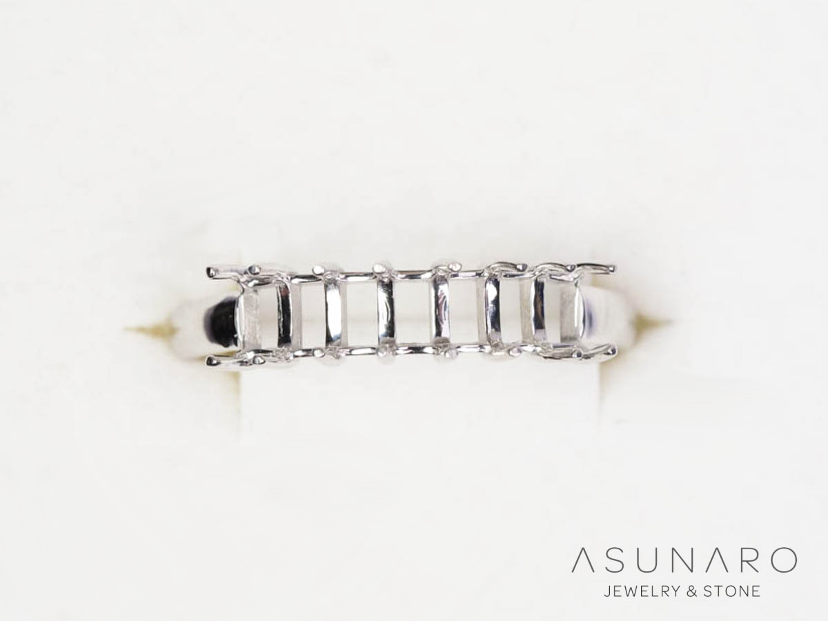 【お仕立て用】空枠番号：6245C　3.35×2.2mm用　リング枠　ハーフエタニティ【オーダージュエリー用】hpv