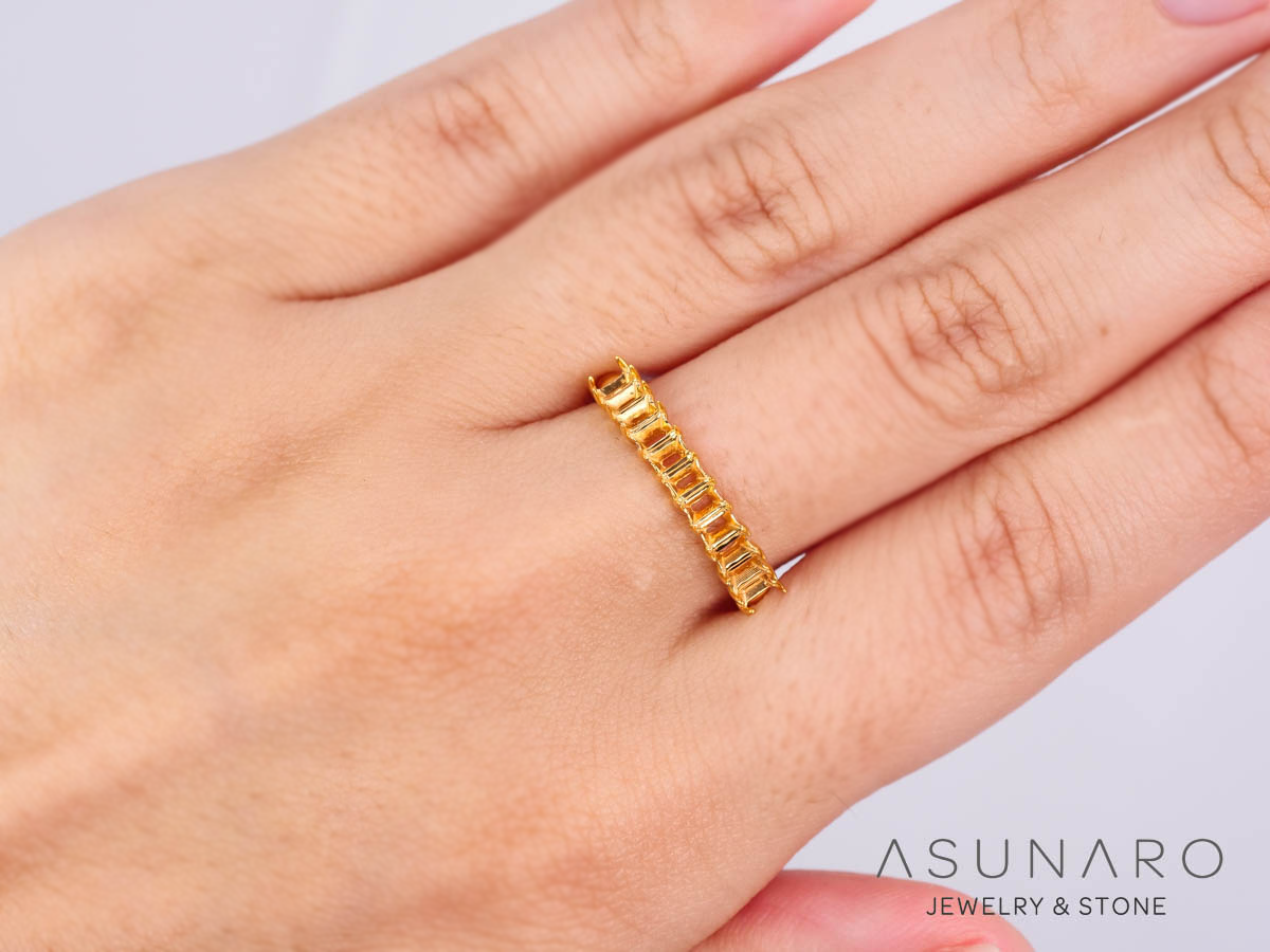 【お仕立て用】空枠番号：6117C　3×2mm用　リング枠　ハーフエタニティ【オーダージュエリー用】hpv