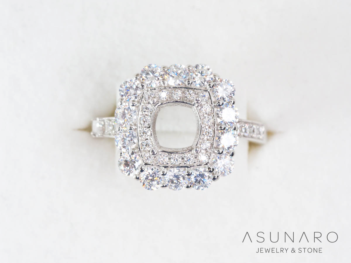 【お仕立て用】空枠番号：4752C　5.8mm用　リング枠　取り巻き【オーダージュエリー用】