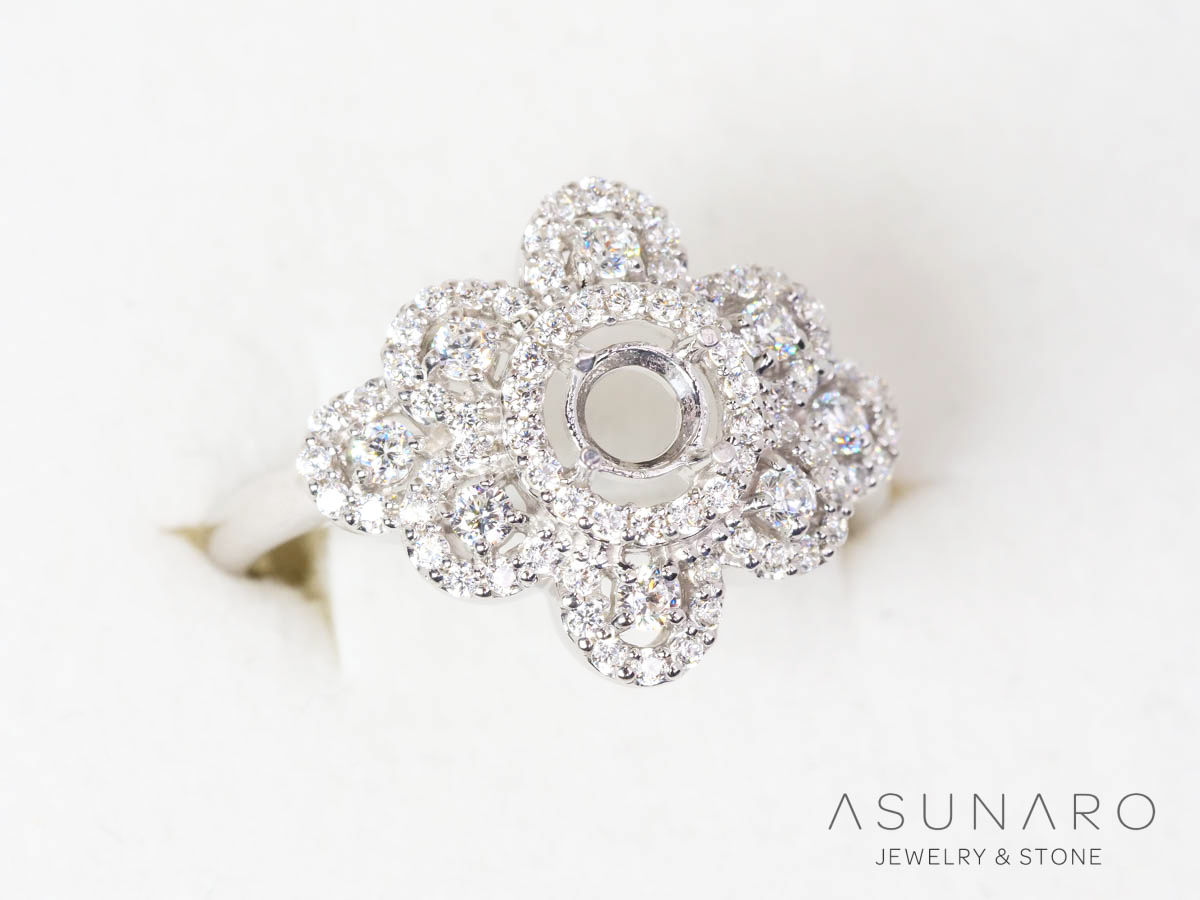 【お仕立て用】空枠番号：5986C　4.5mm用　リング枠　取り巻き【オーダージュエリー用】