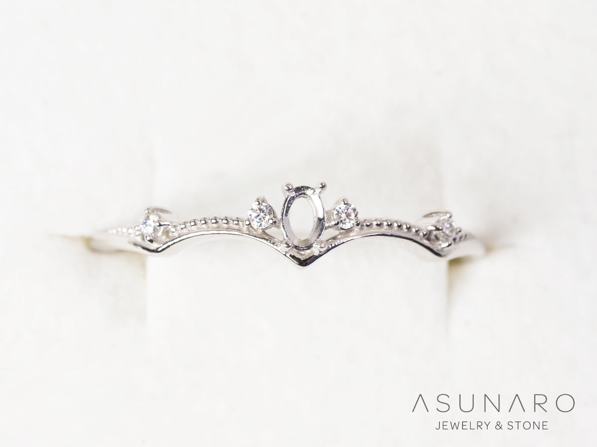 【お仕立て用】空枠番号：6163C　リング枠【オーダージュエリー用】