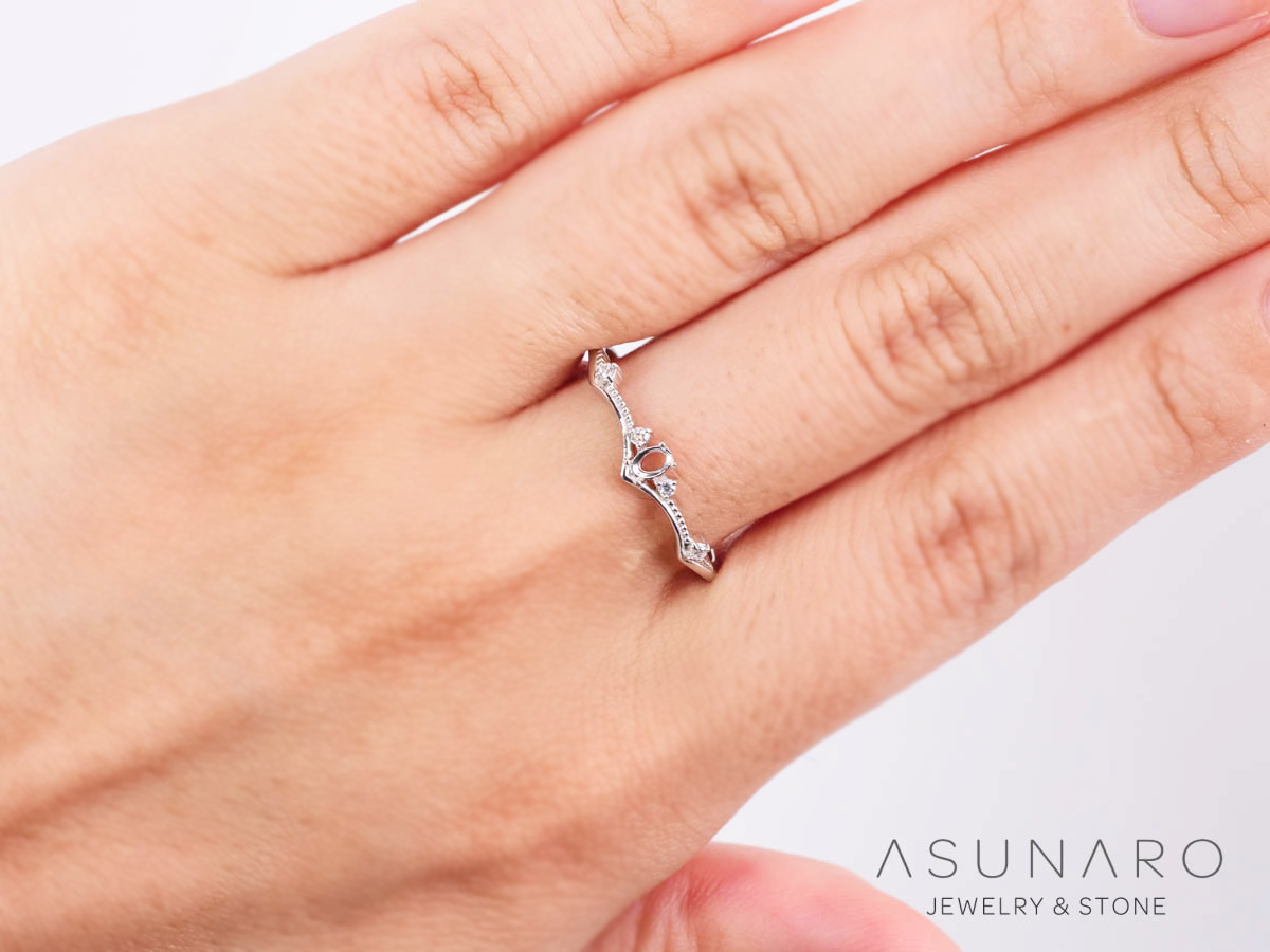 【お仕立て用】空枠番号：6163C　リング枠【オーダージュエリー用】