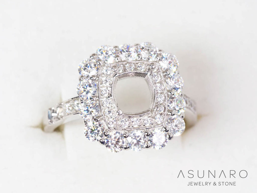 【お仕立て用】空枠番号：4752C　5.8mm用　リング枠　取り巻き【オーダージュエリー用】