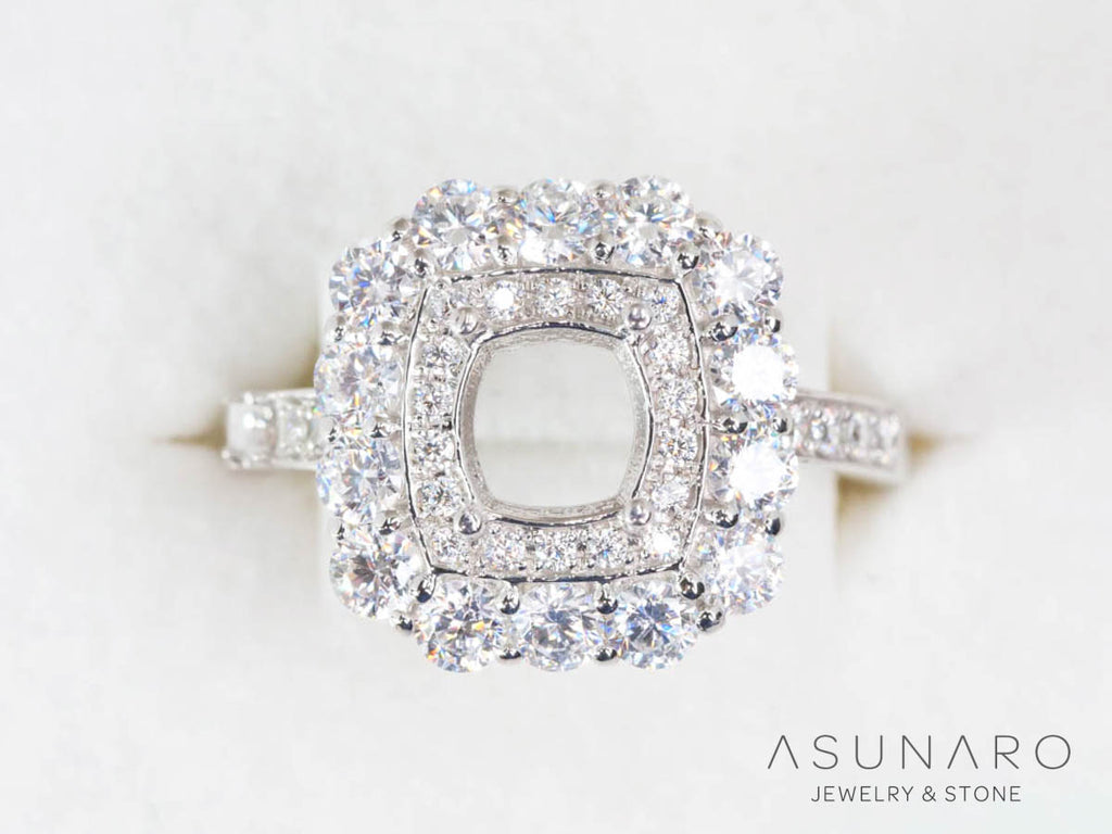 【お仕立て用】空枠番号：4752C　5.8mm用　リング枠　取り巻き【オーダージュエリー用】