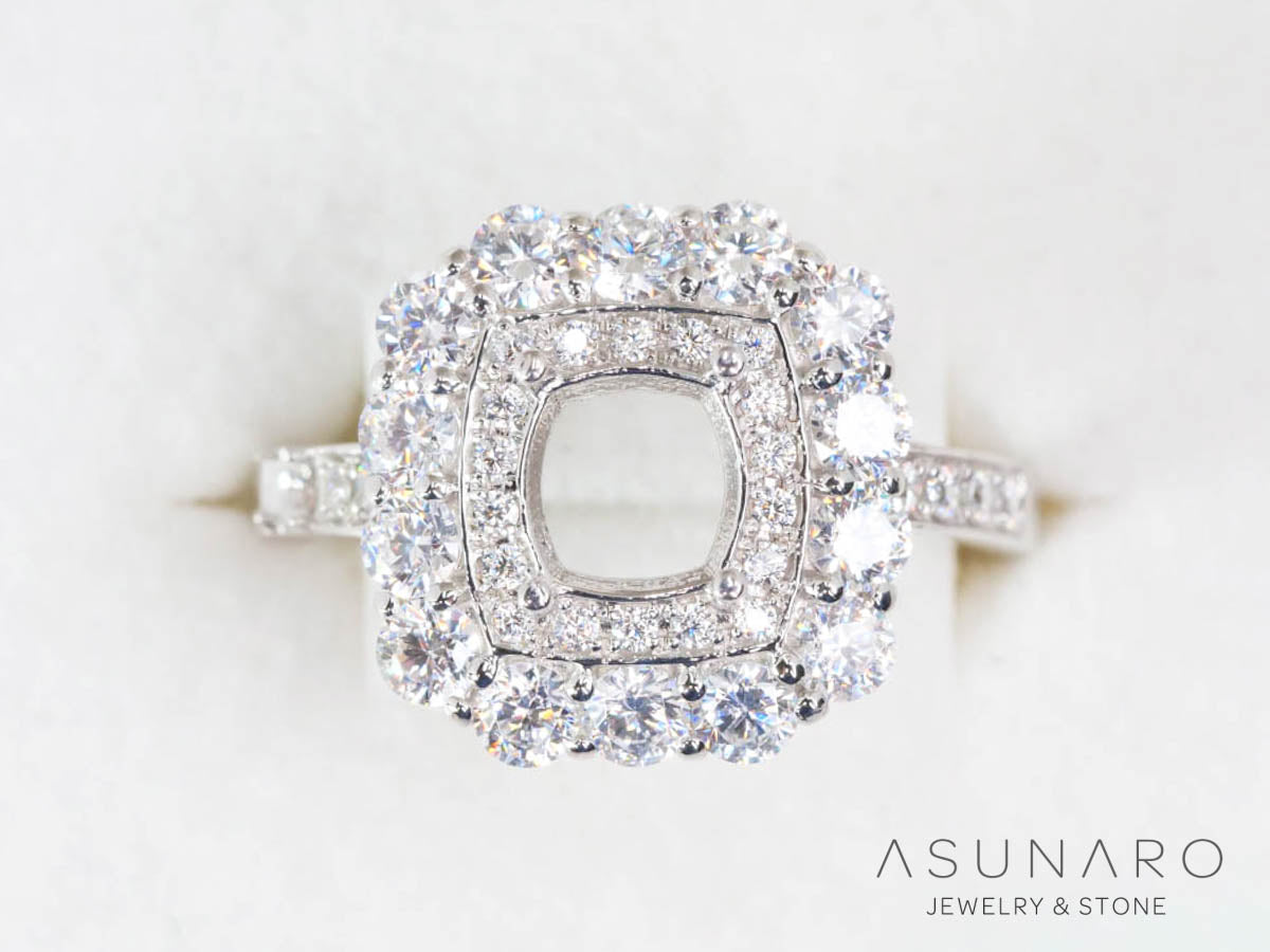 【お仕立て用】空枠番号：4752C　5.8mm用　リング枠　取り巻き【オーダージュエリー用】