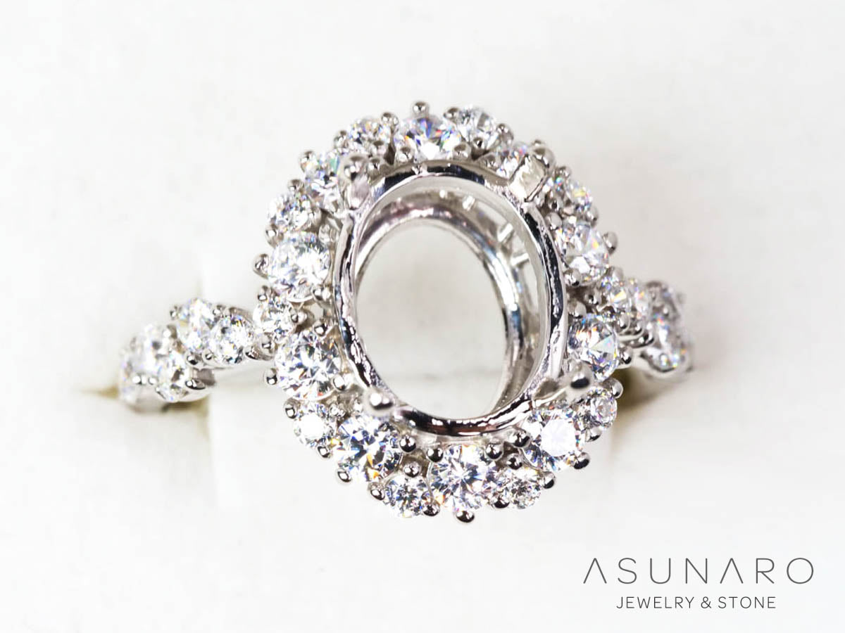 【お仕立て用】空枠番号：6101C　8×10mm用　リング枠　取り巻き【オーダージュエリー用】