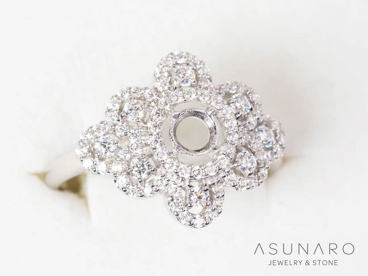 お仕立て用】空枠番号：5986C 4.5mm用 リング枠 取り巻き【オーダー