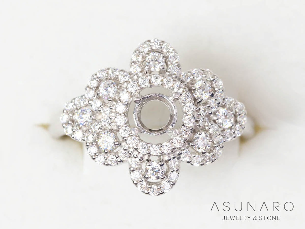 【お仕立て用】空枠番号：5986C　4.5mm用　リング枠　取り巻き【オーダージュエリー用】