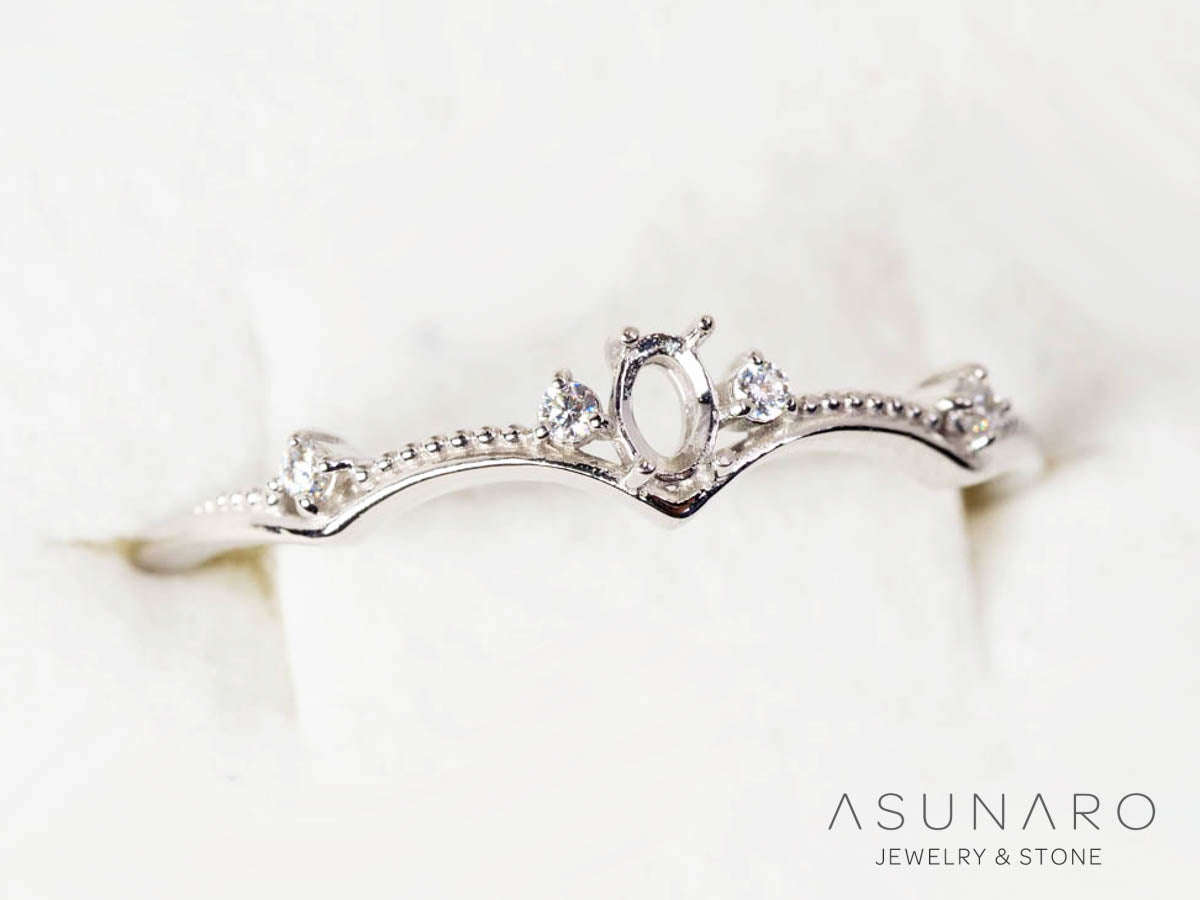 【お仕立て用】空枠番号：6163C　リング枠【オーダージュエリー用】