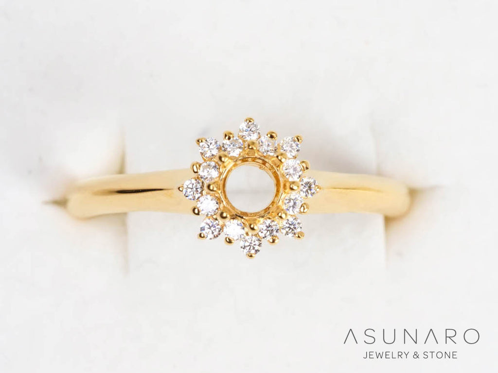 【お仕立て用】空枠番号：3159C　4mm用　リング枠　取り巻き【オーダージュエリー用】