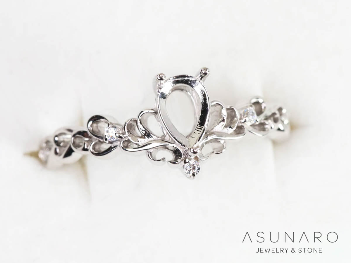 【お仕立て用】空枠番号：5880C　リング枠　V字【オーダージュエリー用】