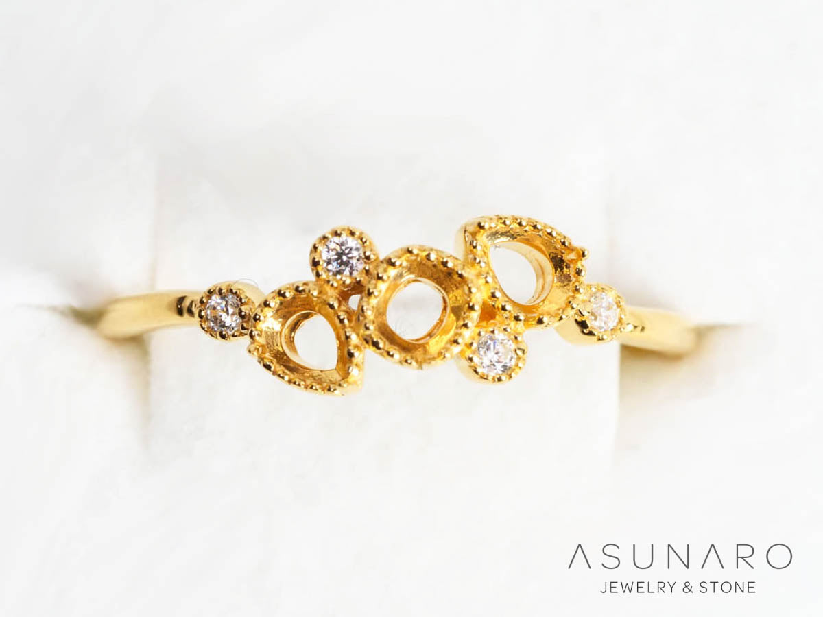 【お仕立て用】空枠番号：5009C　リング枠【オーダージュエリー用】