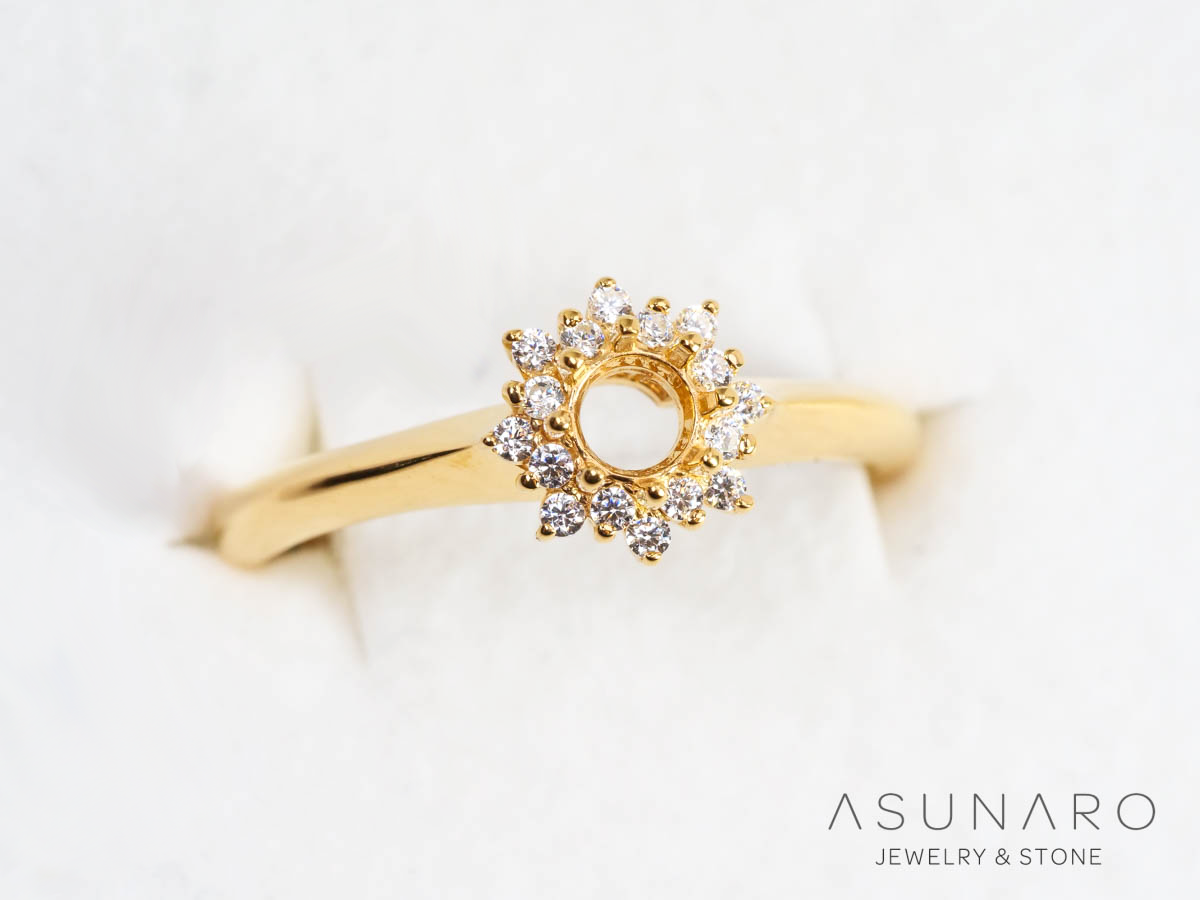 【お仕立て用】空枠番号：3159C　4mm用　リング枠　取り巻き【オーダージュエリー用】