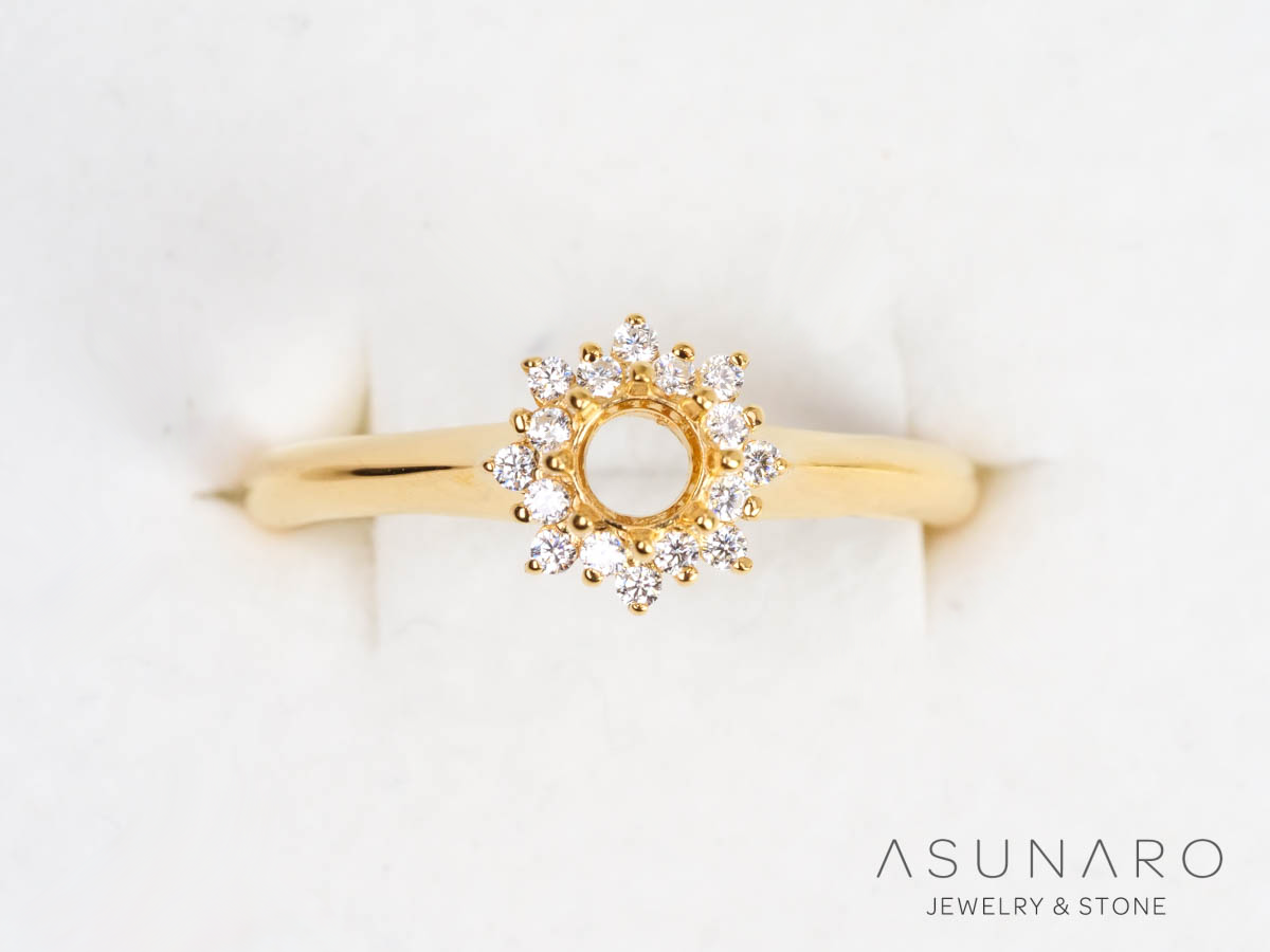 【お仕立て用】空枠番号：3159C　4mm用　リング枠　取り巻き【オーダージュエリー用】