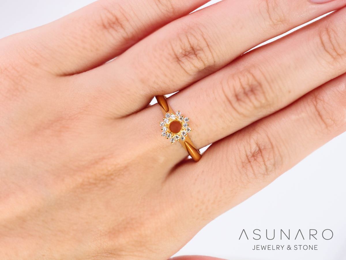 【お仕立て用】空枠番号：3159C　4mm用　リング枠　取り巻き【オーダージュエリー用】