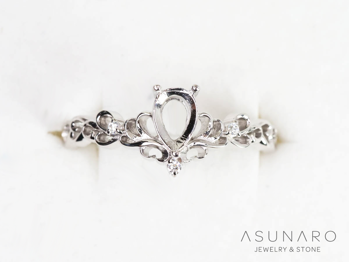 【お仕立て用】空枠番号：5880C　リング枠　V字【オーダージュエリー用】