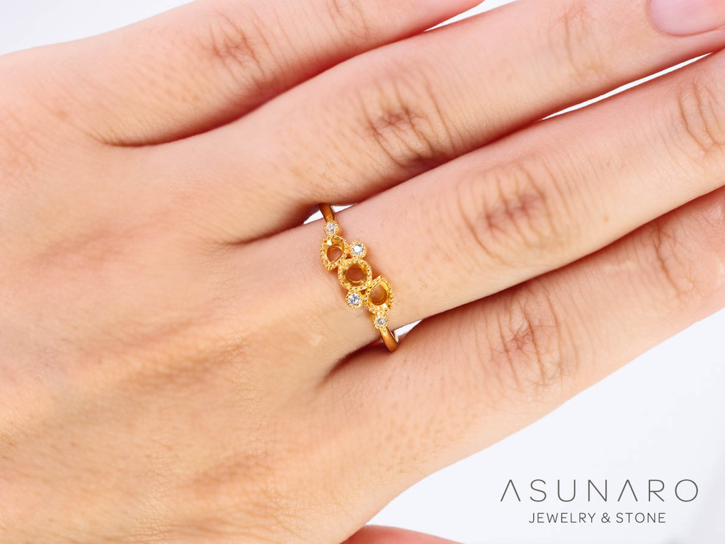 【お仕立て用】空枠番号：5009C　リング枠【オーダージュエリー用】