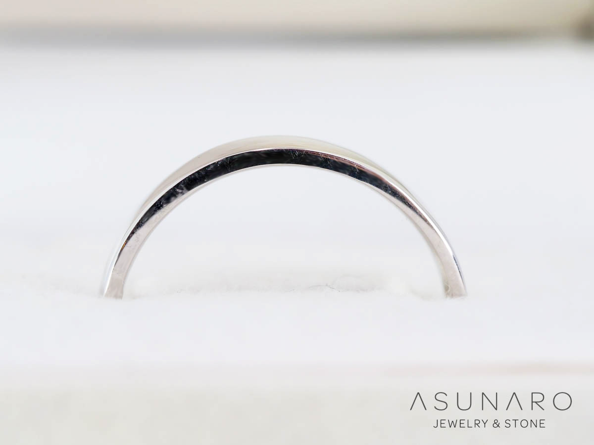 【お仕立て用】空枠番号：3959C-B　平打ち　約4mm幅　　リング枠　ダイヤなし【オーダージュエリー用】