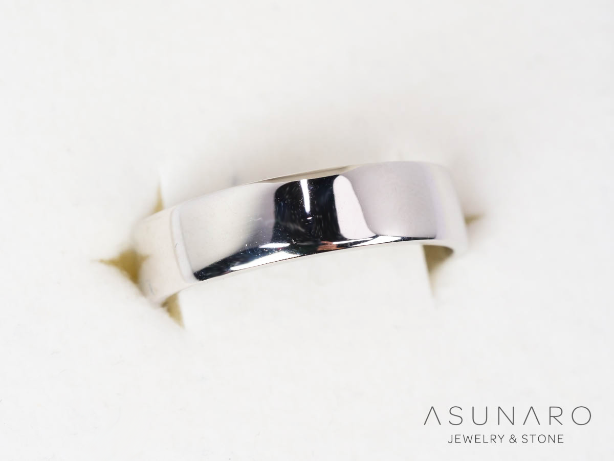 【お仕立て用】空枠番号：3959C-C　平打ち　約5mm幅　リング枠　ダイヤなし【オーダージュエリー用】