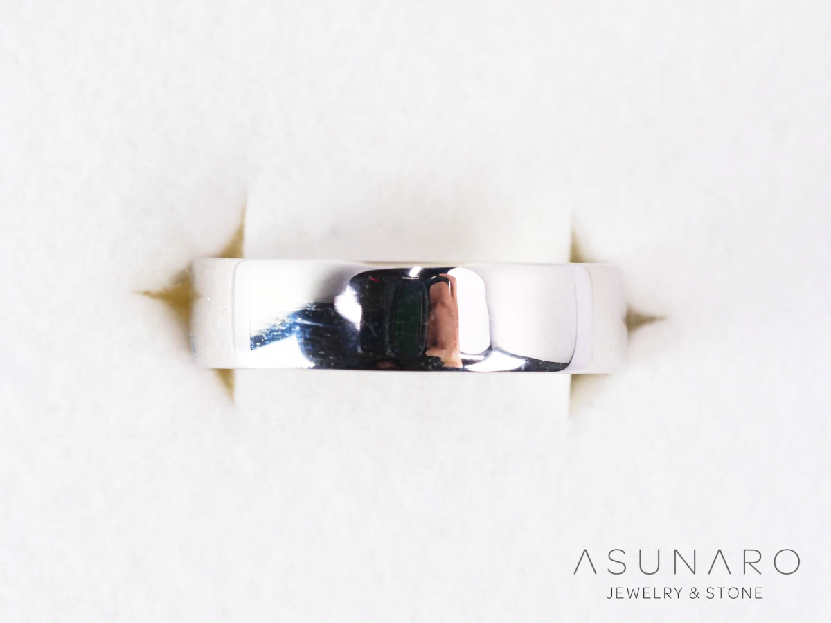 【お仕立て用】空枠番号：3959C-C　平打ち　約5mm幅　リング枠　ダイヤなし【オーダージュエリー用】