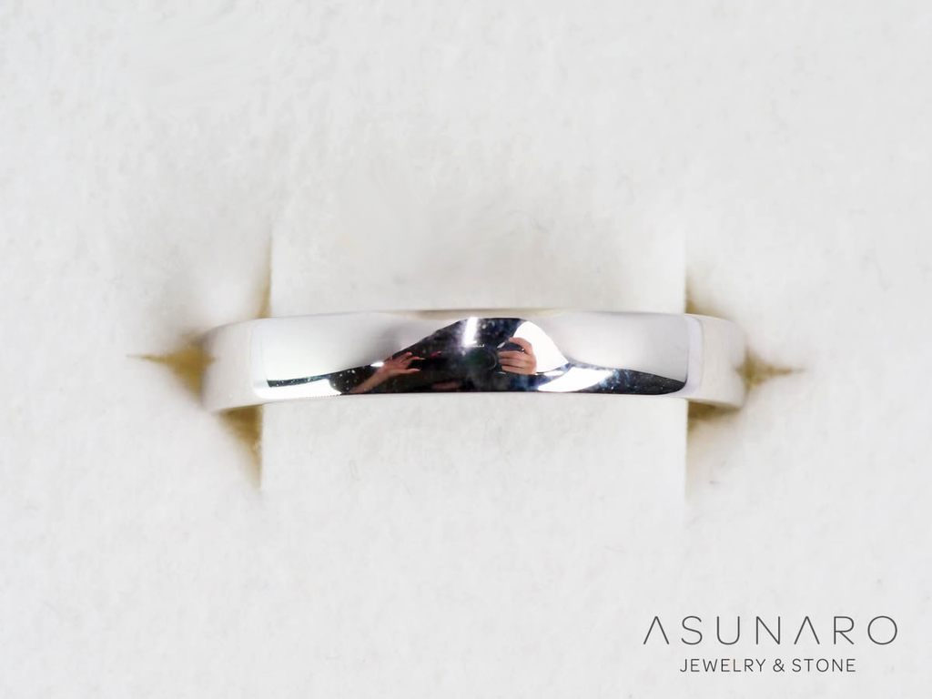 【お仕立て用】空枠番号：3959C-A　平打ち　約3mm幅　　リング枠　ダイヤなし【オーダージュエリー用】