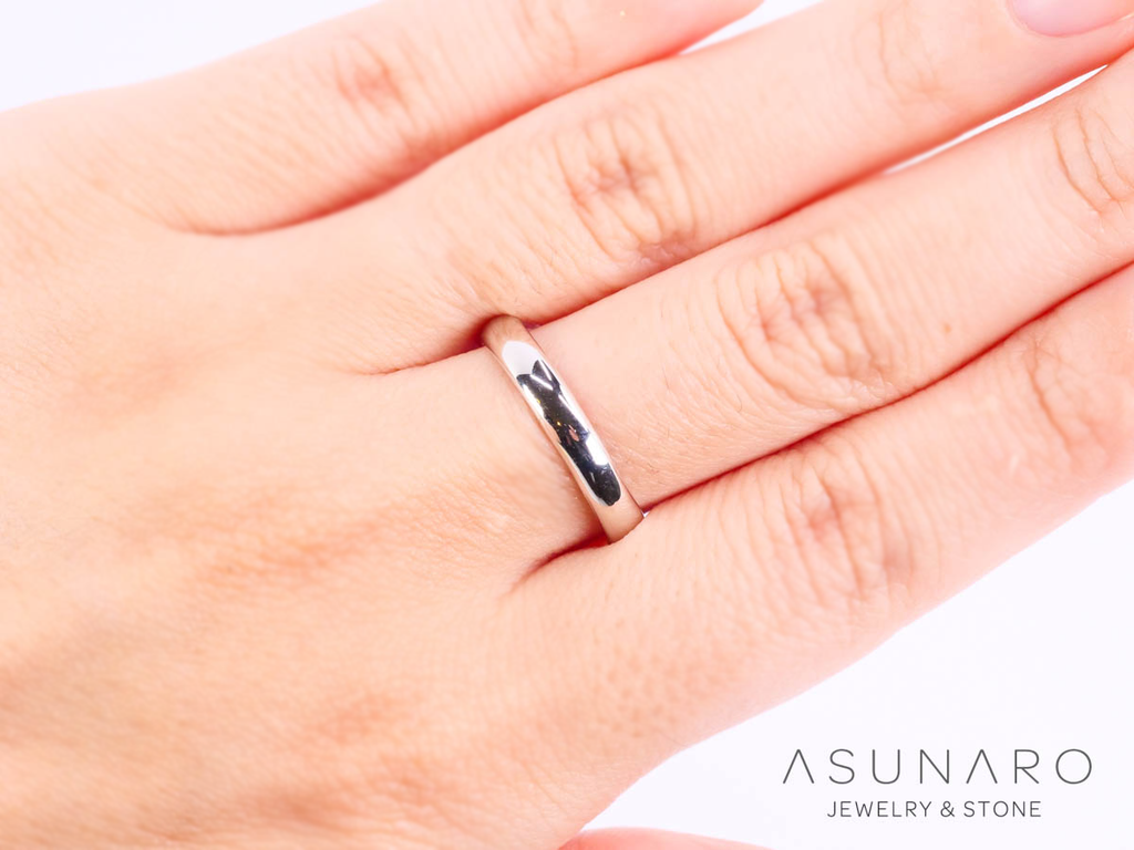 【お仕立て用】空枠番号：3950C-A　甲丸　約3mm幅　リング枠　ダイヤなし【オーダージュエリー用】