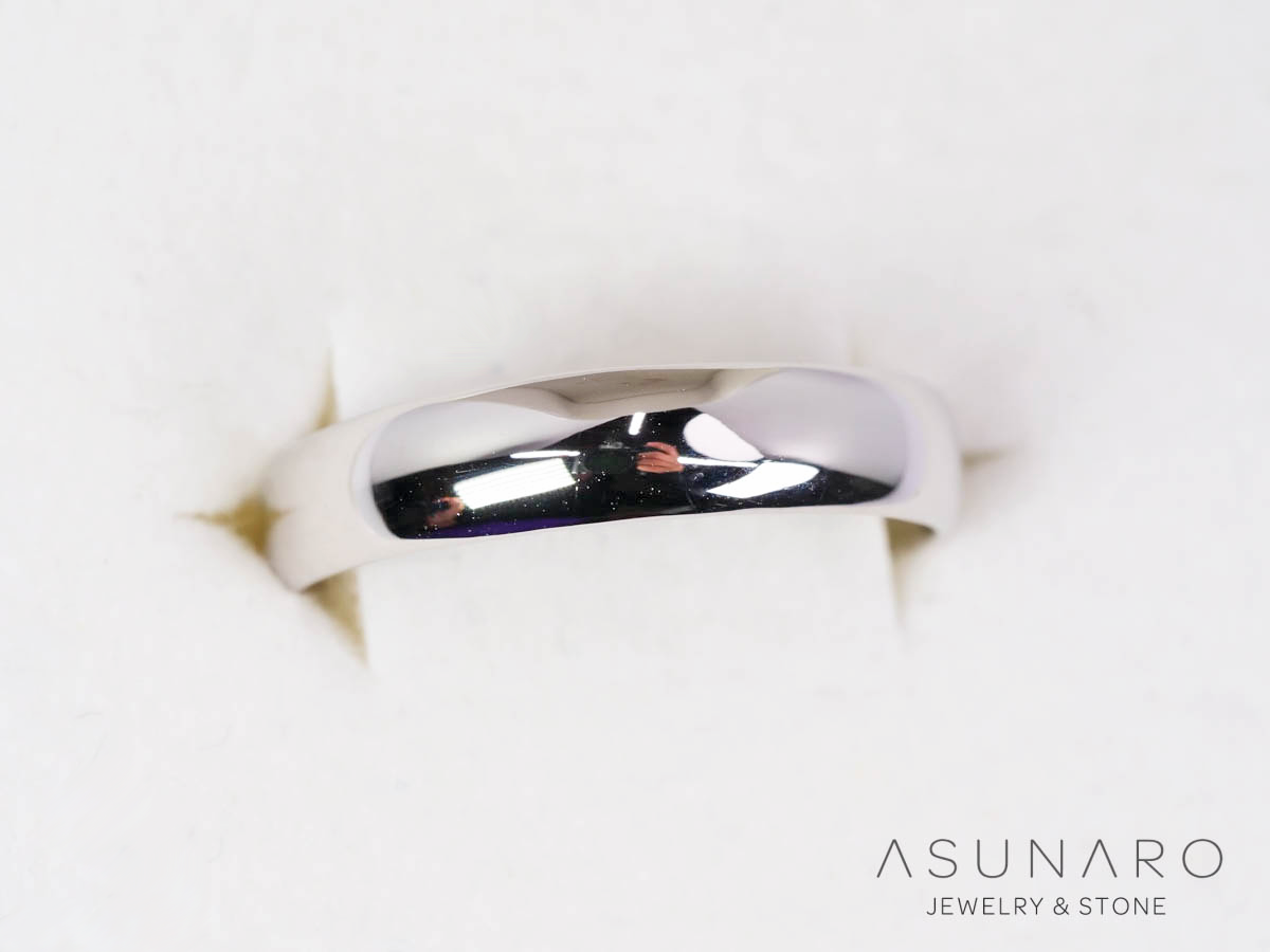 【お仕立て用】空枠番号：3950C-B　甲丸　約4mm幅　リング枠　ダイヤなし【オーダージュエリー用】