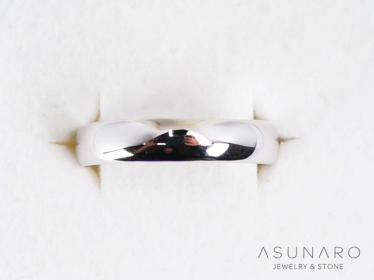 【お仕立て用】空枠番号：3950C-B　甲丸　約4mm幅　リング枠　ダイヤなし【オーダージュエリー用】