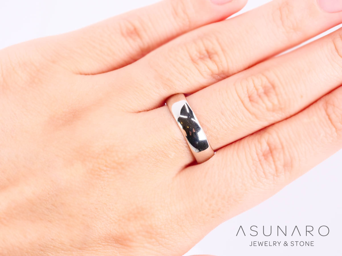 【お仕立て用】空枠番号：3950C-C　甲丸　約5mm幅　リング枠　ダイヤなし【オーダージュエリー用】