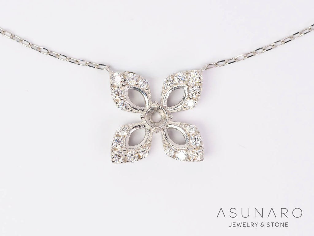 【お仕立て用】空枠番号：6229C　両吊りネックレス　ペンダントトップ枠【オーダージュエリー用】