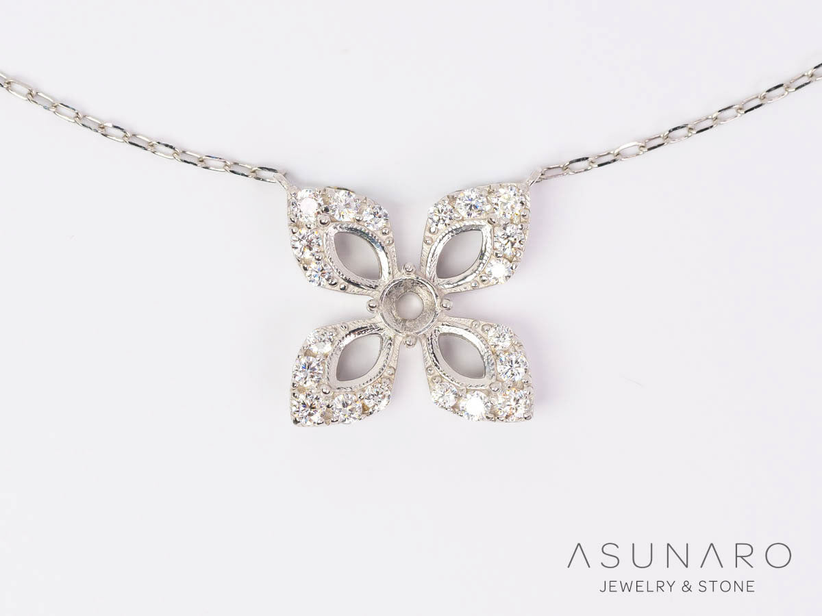 【お仕立て用】空枠番号：6229C　両吊りネックレス　ペンダントトップ枠【オーダージュエリー用】