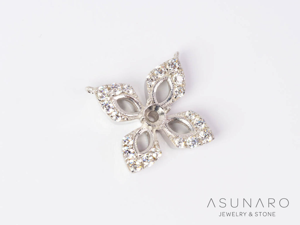 【お仕立て用】空枠番号：6229C　両吊りネックレス　ペンダントトップ枠【オーダージュエリー用】