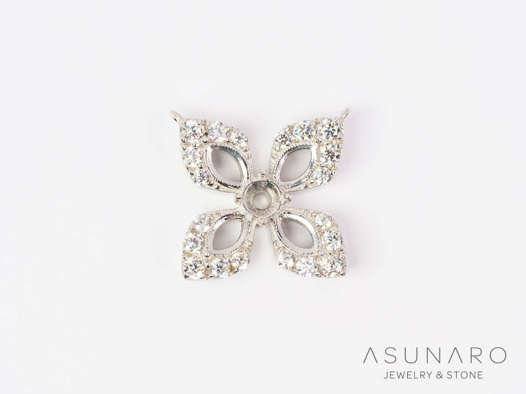 【お仕立て用】空枠番号：6229C　両吊りネックレス　ペンダントトップ枠【オーダージュエリー用】