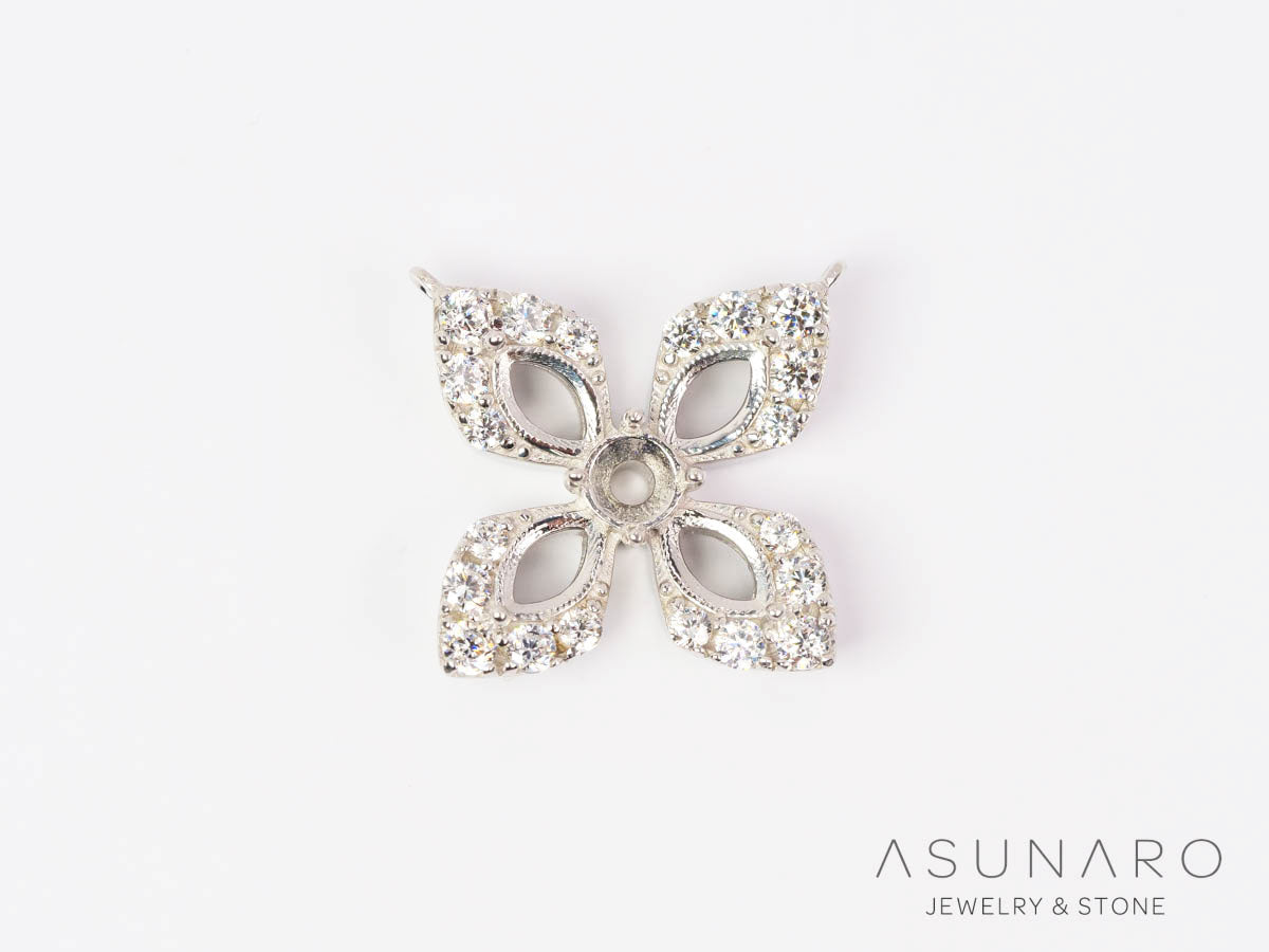 【お仕立て用】空枠番号：6229C　両吊りネックレス　ペンダントトップ枠【オーダージュエリー用】