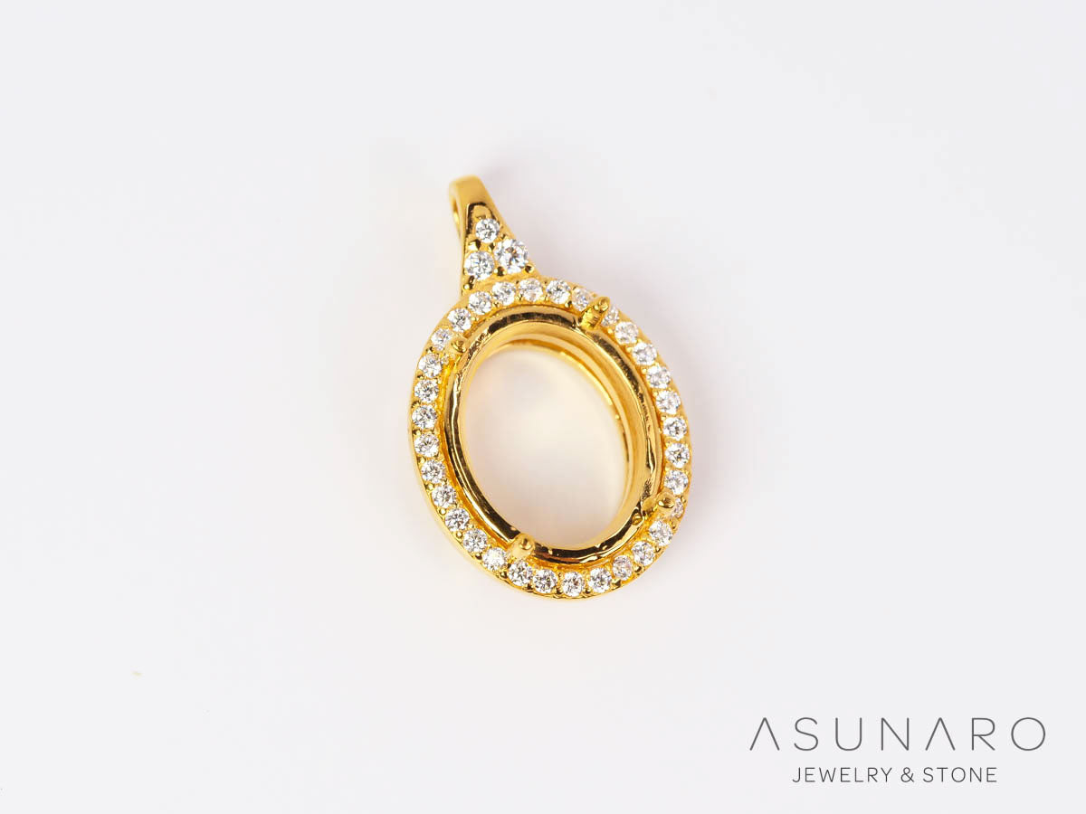 【お仕立て用】空枠番号：4740C　ペンダントトップ枠【オーダージュエリー用】