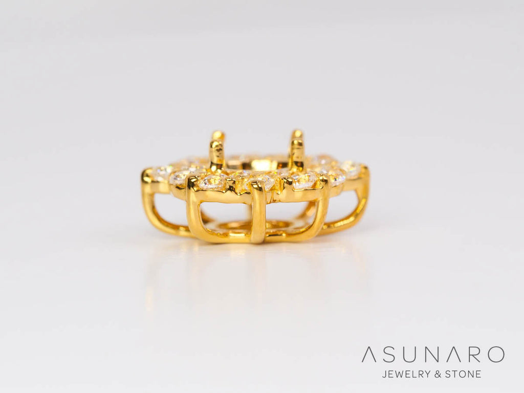 【お仕立て用】空枠番号：5073C　ペンダントトップ枠　取り巻き【オーダージュエリー用】