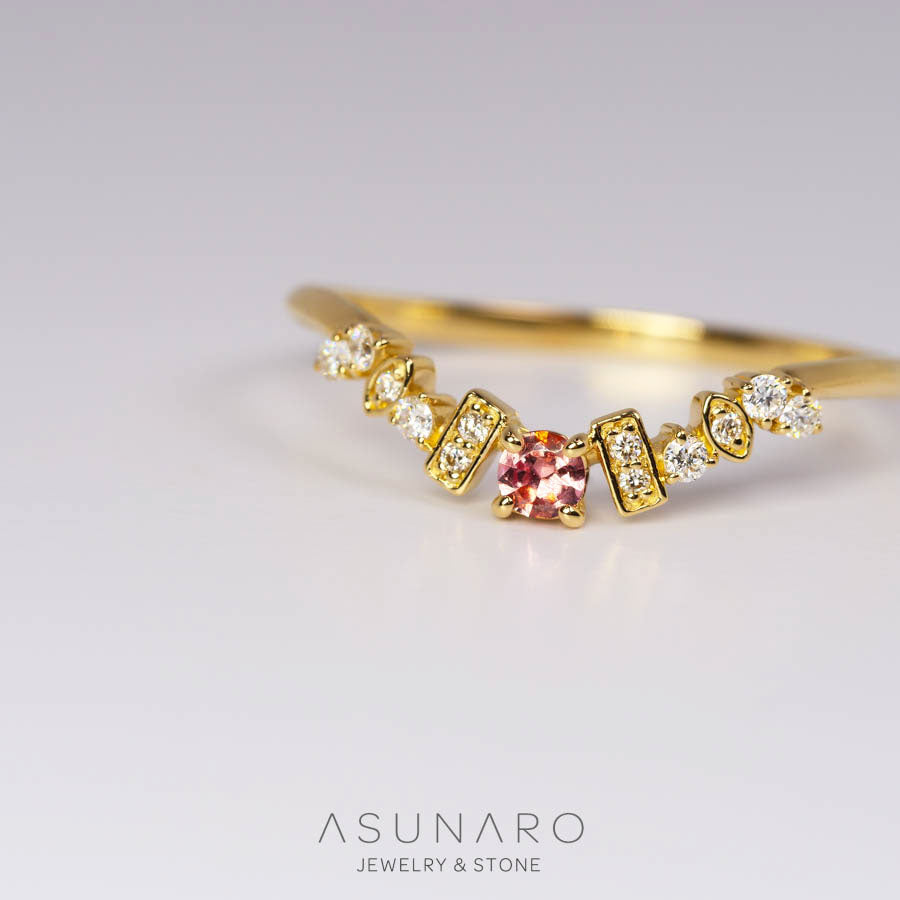 【お仕立て用】空枠番号：S256A　リング枠　V字【オーダージュエリー用】